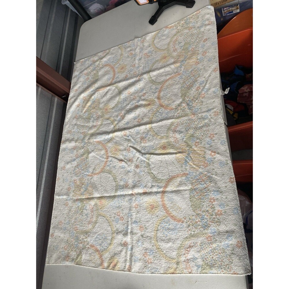 Vintage Baby Receiving Blanket – Pastel Floral Circle Pattern ABC